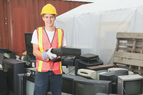 Professional waste removal team in action